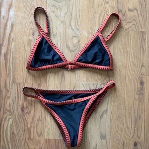 ELLEJAY Navy/ Coral Bikini Set - M